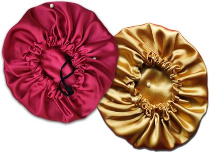 KALSUTANSHI Pure Satin Fully Reversible Hair Bonnet |Adjustable Double Layer Sleep Cap