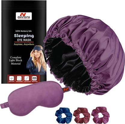Avirons Fully Reversible Luxuries Bonnet with Sleeping Mask & Scrunchies