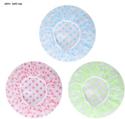 mrquee panu Reusable Shower Cap with Elastic Band for Home Use set pack of 3