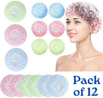 VERANCY Rainbow Delight Shower Cap With Multicolor For Spas and Salon (Pack of 12)