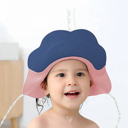 StarAndDaisy Baby Bath Protection Shower Cap Soft Silicone Shower Cap Hat, Pink&Blue