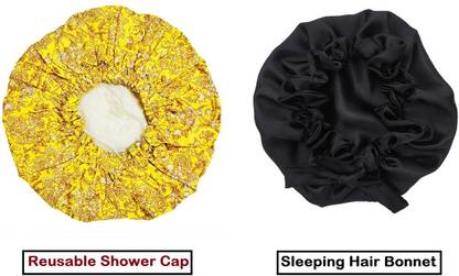 JEEBU Reusable Shower Cap Water Resistant & Sleeping Hair Night Bonnet For Men & Women