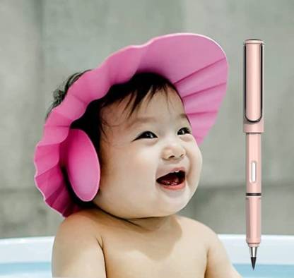 Kidli Baby Shower Cap Soft Adjustable Baby Bath Head Cap Visor & Everlasting Pencil