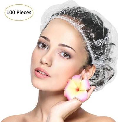Piru 100 Pcs Disposable Shower Caps – Clear, Waterproof, Lightweight