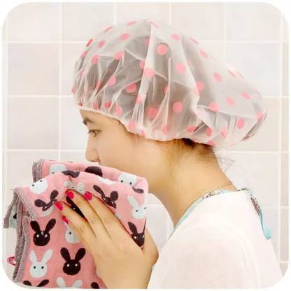 MobFest ® Set of 6 Oil-proof Eva Shower Cap Elastic Wrap Covers SPA Bathing Hair Dry Cap