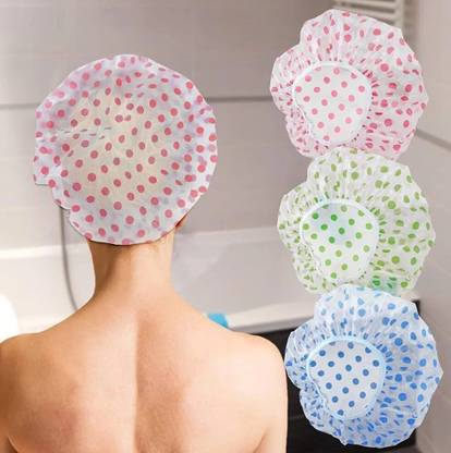 Celibate Elastic Printed Plastic Reusable Shower Caps