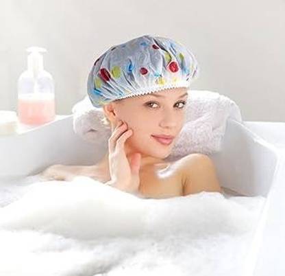 Celibate Washable/Reusable/Multicolor/Freesize Eva Made Bathroom Shower Cap For HairCover