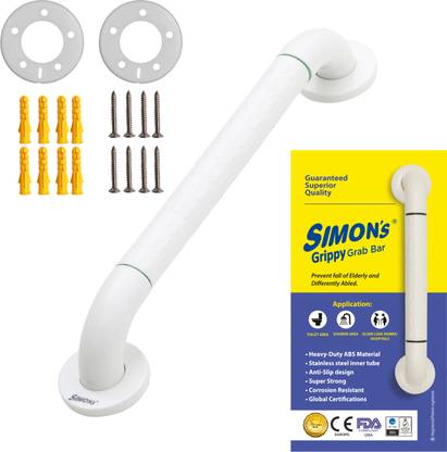 Simon's Grippy ABS Anti slip shower grab bar for bathroom handrailing and safety handle for elderly in toilet - 50 cm - Pack of 1 Shower Grab Bar