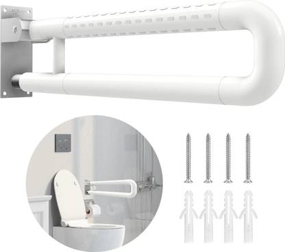 AGEasy Flip-Up Nylon Grab Bar Anti-Slip Grip, Space Saving Design for Elderly Shower Grab Bar