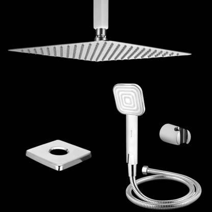 Adivta Shower 10 Inch with 15 Inch Ceiling Arm Cubo Hand shower 1.5 meter Hose Pipe Shower Head