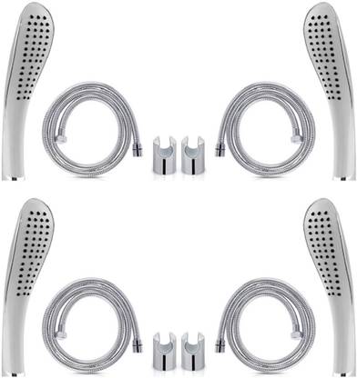 CLIBO by Swastik ind HS014 ABS Plastic Hand Shower with SS Tube 1.5 Meter and Hook - 4 Pieces Shower Head