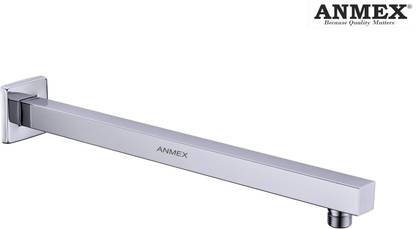 ANMEX 24" Chrome Plated Shower Arm with Flange Shower Head Extension Arm-Square Shaped Shower Head