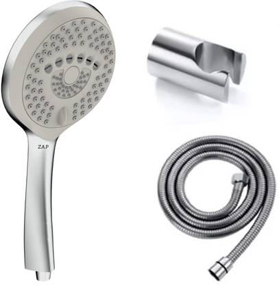 ZAP BX8864 Hand Shower with Stand and Hose Pipe, Flexible Silicone Nozzles Shower Head