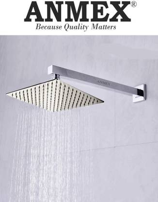 അൻമെക്സ് SS304 UltraSlim HighPressure Rainfall Shower Head & Shower Arm (8X8+18INCH ARM) ഷവർ ഹെഡ്