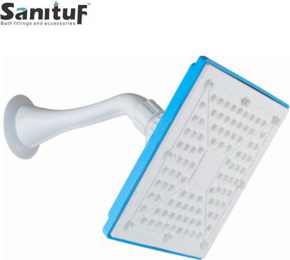 Sanituf Tesla ABS Over Head Ultra Slim Square Shower With Arm (6 X 6 INCH) Shower Head