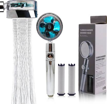 HASTHIP High Pressure Water Saving Shower, Hand Shower, Handheld Shower, 360° Rotating Water Shower Head with Pause Switch Turbocharged (Blue) Shower Head