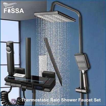 Fossa Rainfall Shower System with LED Digital Display Shower Faucet Set Modular Shower Panel Rain Fall Yes