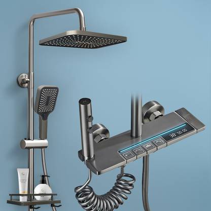 Plantex for Bathroom/Set with LED & Digital Display for Control Panel Piano Shower Panel Single Functional