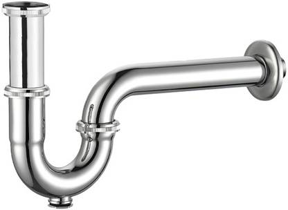 Viking Brass P Trap - Thread Size 32mm (1-1/4") - Inner Type - Length 300mm (12”) - Finish Polished CP - Ideal for Washbasin, Corner Basin & Kitchen Sinks