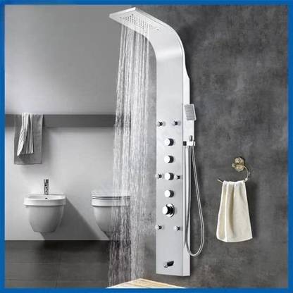 BHM Divine Modern Thermostatic Multiple Diverter 5 in 1 Shower panel with Rainfall (304 SS) Rain fall, Water fall, Hand Shower, Body Jet Shower