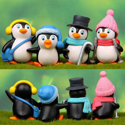 Spiaty 4 Types of Winter Penguin as a Toy and Showpiece Decorative Showpiece  -  4.4 cm