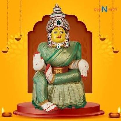 Mahita Collections varalakshmi Doll with Face for Pooja Combo Offer(Multicolour, Standard) Decorative Showpiece  -  7 cm
