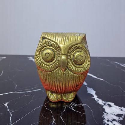 SJL Owl Statue for The Presence of Goddess Laxmi for Wealth&Guarding at Home,Office Decorative Showpiece  -  9 cm