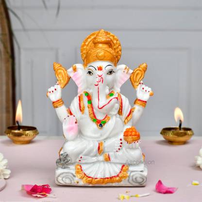 Ascension Lord Bappa Ganesha Ganpati Ganesh ji Statue for Home Office Decoration Decorative Showpiece  -  13.7 cm
