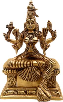 Bhunes Brass Goddess Rajrajeshvari Idols, Tripura Sundari Murti, Lalita Devi Decorative Showpiece  -  20 cm