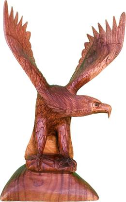EPICS CRAFT Wooden Eagle Sculpture Handicraft Decorative Showpiece  -  40 cm