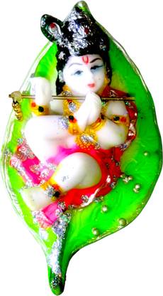 CHROMA DECOR Chroma Decor Krishna on Leaf, Leaf Krishna Decorative Showpiece  -  12 cm