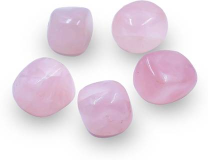 RESHAMM LIFE CARE Natural Rose Quartz Reiki Crystal Healing Tumble Stone for Love & Affection 5pcs Decorative Showpiece  -  4 cm