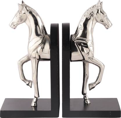 VoiDrop Set of 2 Trotting Horse Bookend -bookends-Decorative book ends horse Aluminium Book End