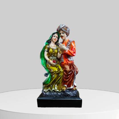 D K MART Rajasthani Couple Sitting with Hold hand Idol For Home Decoration Gift Purpose Decorative Showpiece  -  25 cm