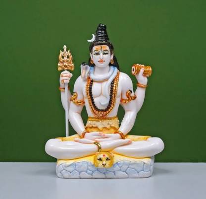 krishnagallery1 Samadhi Shiv Bholenath Statue Murti Marble Finish,Shivji Murti,Shiv Ji डेकोरेटिव शोपीस  -  23 cm
