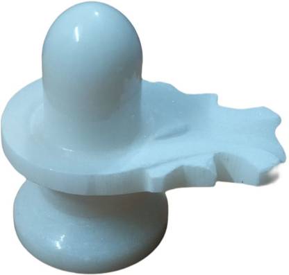 Sarvaksh White Marble Shivling -Lord Shiva Lingam for Hindu Pooja - 6 cm (Marble, White) Decorative Showpiece  -  10 cm