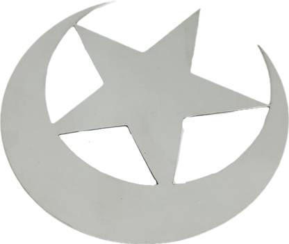 90 Degree Islam Religious Holy Symbol of Crescent Chand Sitare Tara Moon Star Chand Decorative Showpiece  -  10 cm