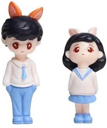 Vintager Couple Miniature Romantic Mini Tiny Couple Sculpture Collectible Couple Statue Decorative Showpiece  -  4 cm