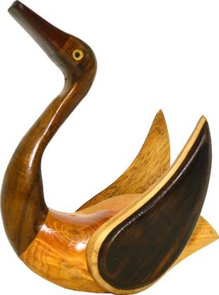 Santarms Handcrafted Wooden Duck Decorative Showpiece  -  20 cm