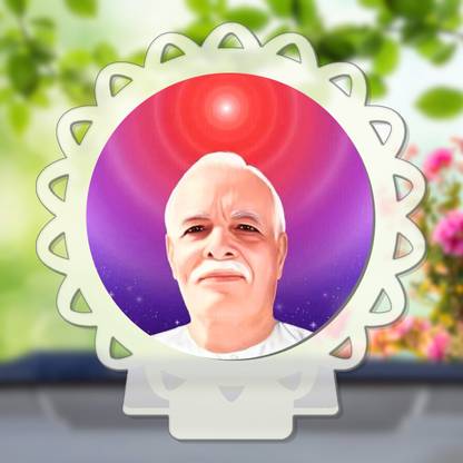 GiftsRange Om Shanti White Car Dashboard Idol Premium Decorative Showpiece  -  8 cm