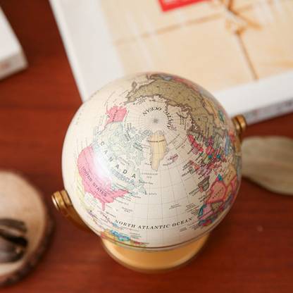 Calandis World Globe 10cm Desktop Earth Political Maps Deserts, Capitals, Continental Decorative Showpiece  -  9 cm