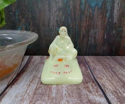 shinde exports shirdi saibaba marble idol radium statue Decorative Showpiece  -  6.5 cm