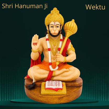 WEKTU Shri Ram Bhakt Hanuman ji/Idol/Bajrang Bali Ji/Gift/PC/21 Decorative Showpiece  -  10 cm