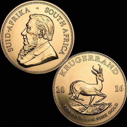 GOLD MINT South African Springbok Deer Krugerrand Bullion 1Oz 24kt Huge Coin Decorative Showpiece  -  4 cm