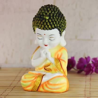 eCraftIndia eCraftIndia Orange Child Monk Figurine Decorative Showpiece - 20 cm Decorative Showpiece  -  18 cm