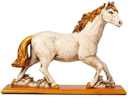 sudarshanarts Resin Horse with Base Sculpture Ornament Abstract Animal Figurines Decorative Showpiece  -  22 cm