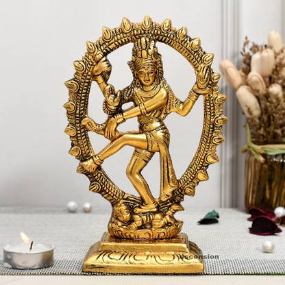 Ascension Natraj Statue for Home Decor Dancing Shiva Natraja Natrajan Murti Deccoration Decorative Showpiece  -  18.5 cm