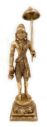 Brass Idols Brass Lord Vamana Avatar Of Vishnu, Dwarf Incarnation, Vamana Ji Ki Murti. Decorative Showpiece  -  27 cm