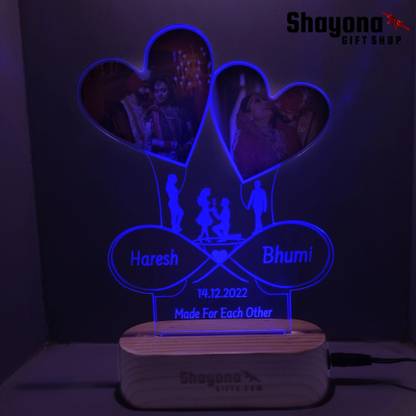 Shayona SHAYONA Personalized 3D Illusion Photo Lamp Custom Acrylic Lamp 3D Night Light Decorative Showpiece  -  22 cm