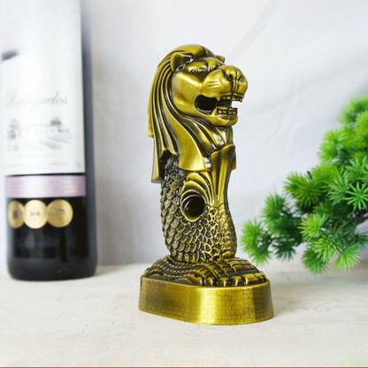 Satyam Kraft 1 Piece The Singapore Merlion Antique Statue for Home Decorative Showpiece  -  13 cm